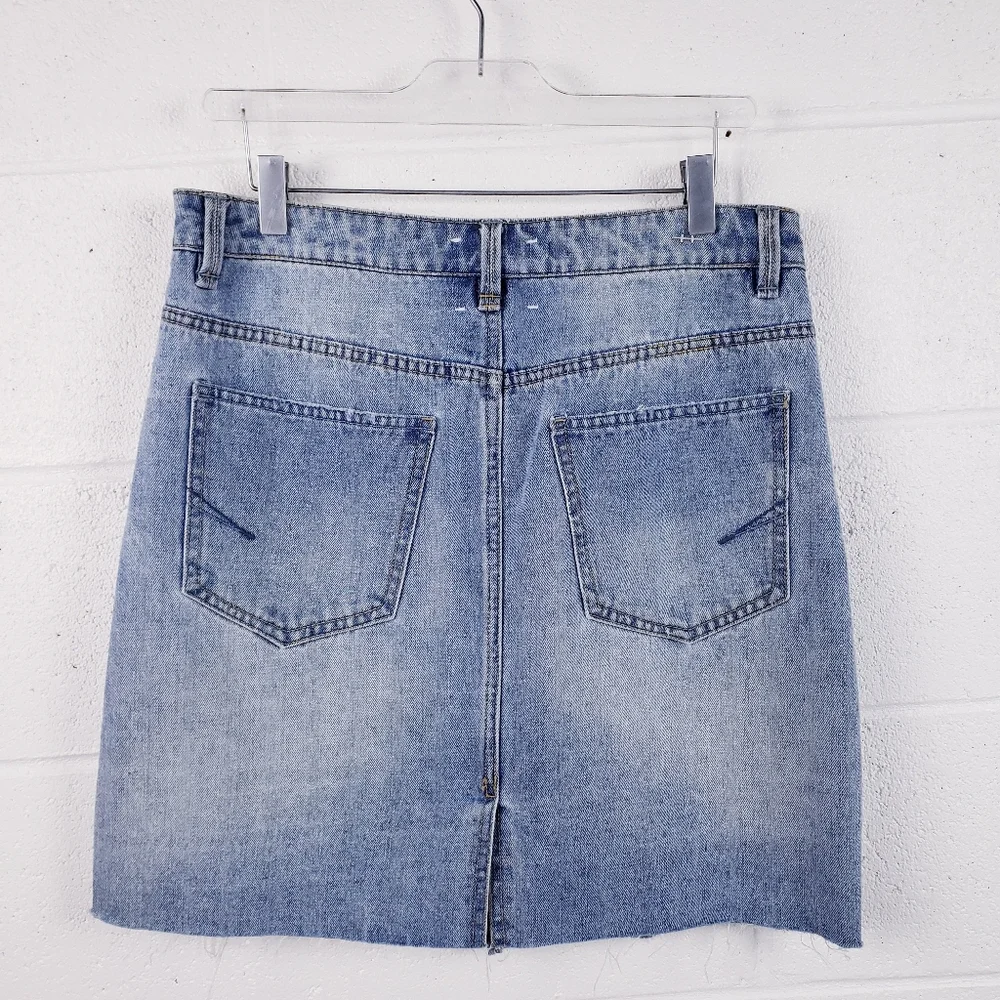 HABITUAL Reza High Rise Denim Crisscross Jean‎ Miniskirt Size 28
